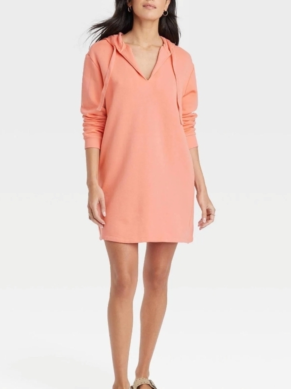 Universal Thread Coral Hoodie Sweater Mini Dress